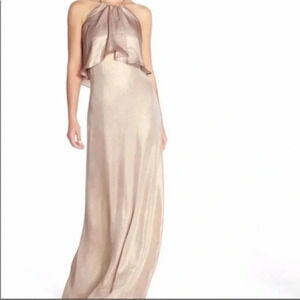 Nouvelle Amsale halter golden Lilith gown‎